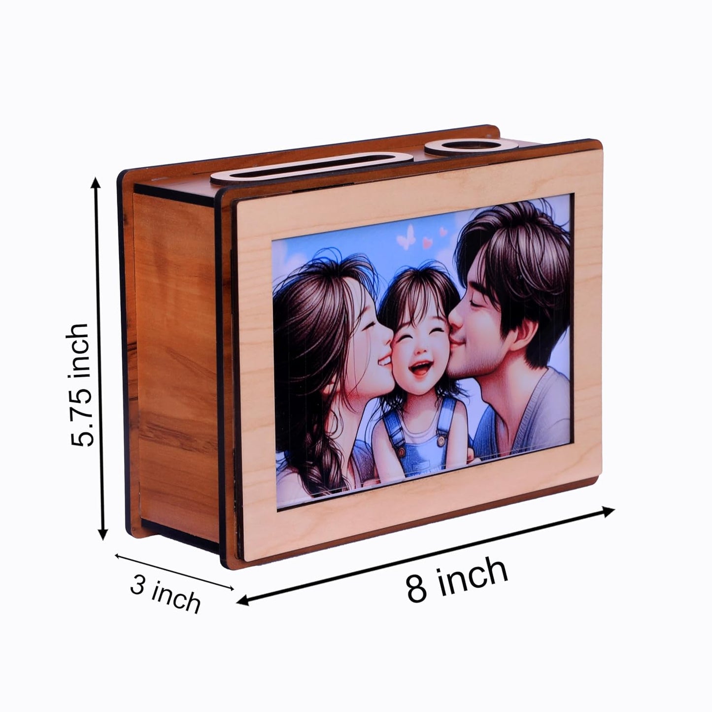 Wooden 1 Lakh Savings Box with Chart
