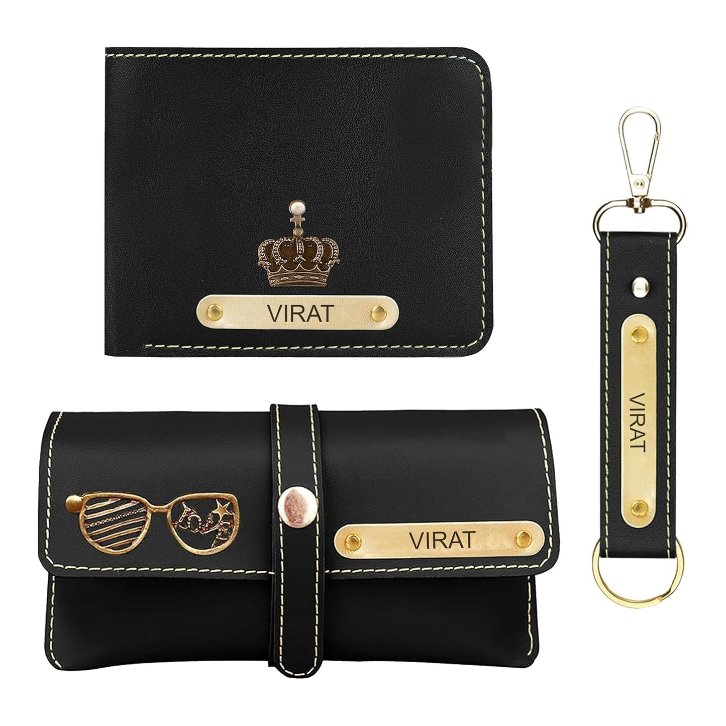 6.Personalized Wallet Keychain & Sunglass Holder Gift Set