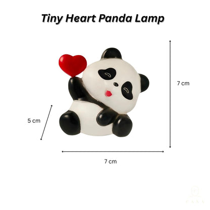 Cute Tiny Panda LED Night Light with Red Heart (Small Size & Weightless Plastic)
