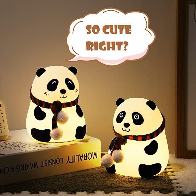 Panda Night Lamp Silicone Touch Color Changing LED Rechargeable Night Light