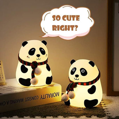 Panda Night Lamp Silicone Touch Color Changing LED Rechargeable Night Light