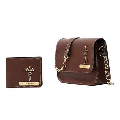 Couple Personalized ( Men Wallet and Women Sling Bag ) Set
