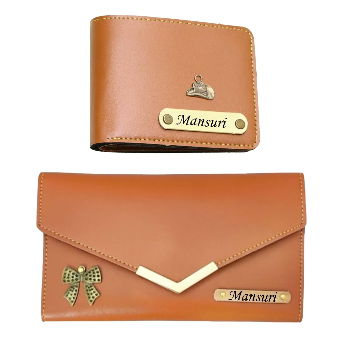 Customized Name Wallet for Couples Gift Set