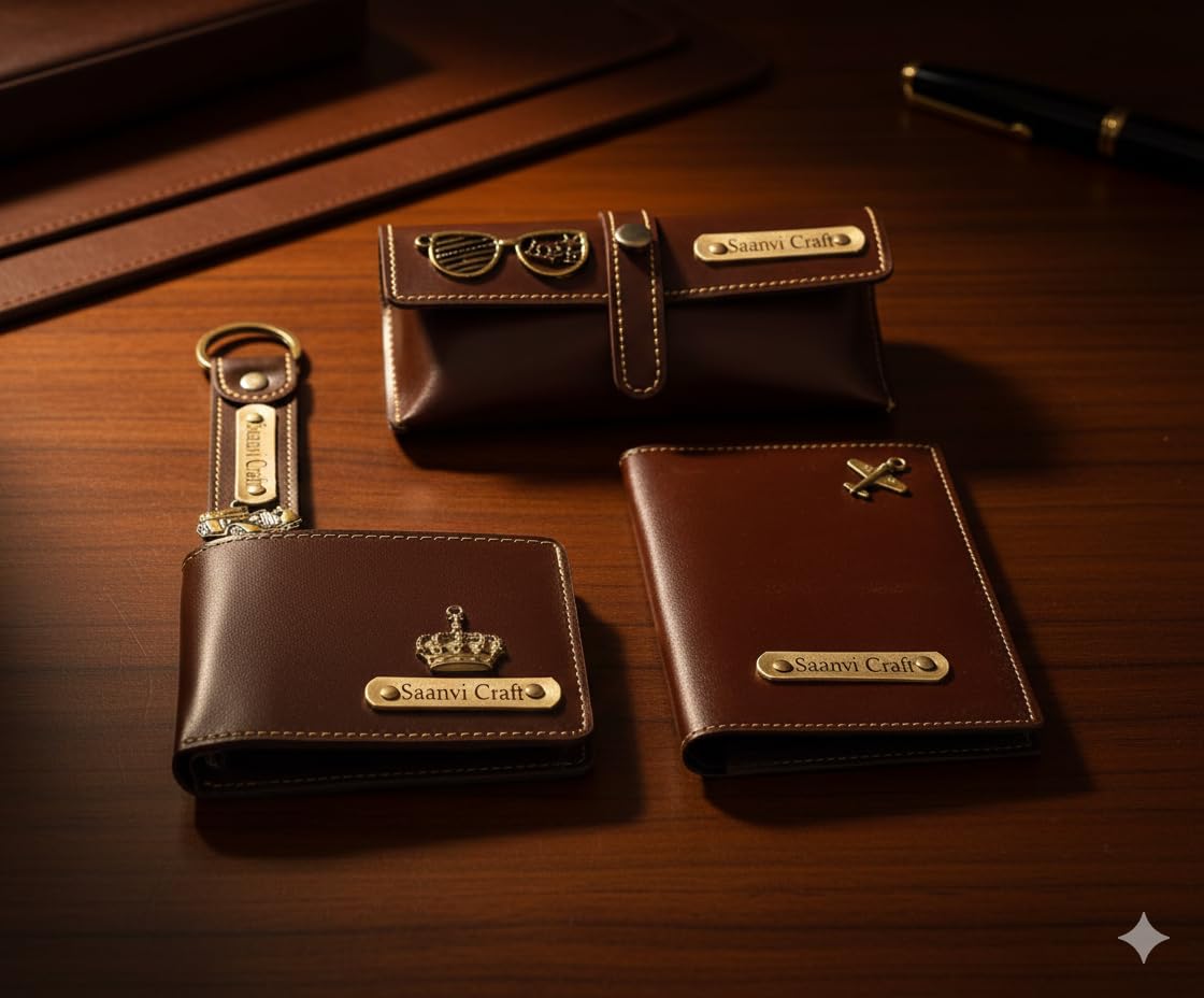 Customized Passport Holder and Men's Wallet, Sunglass Holder with Key Chain