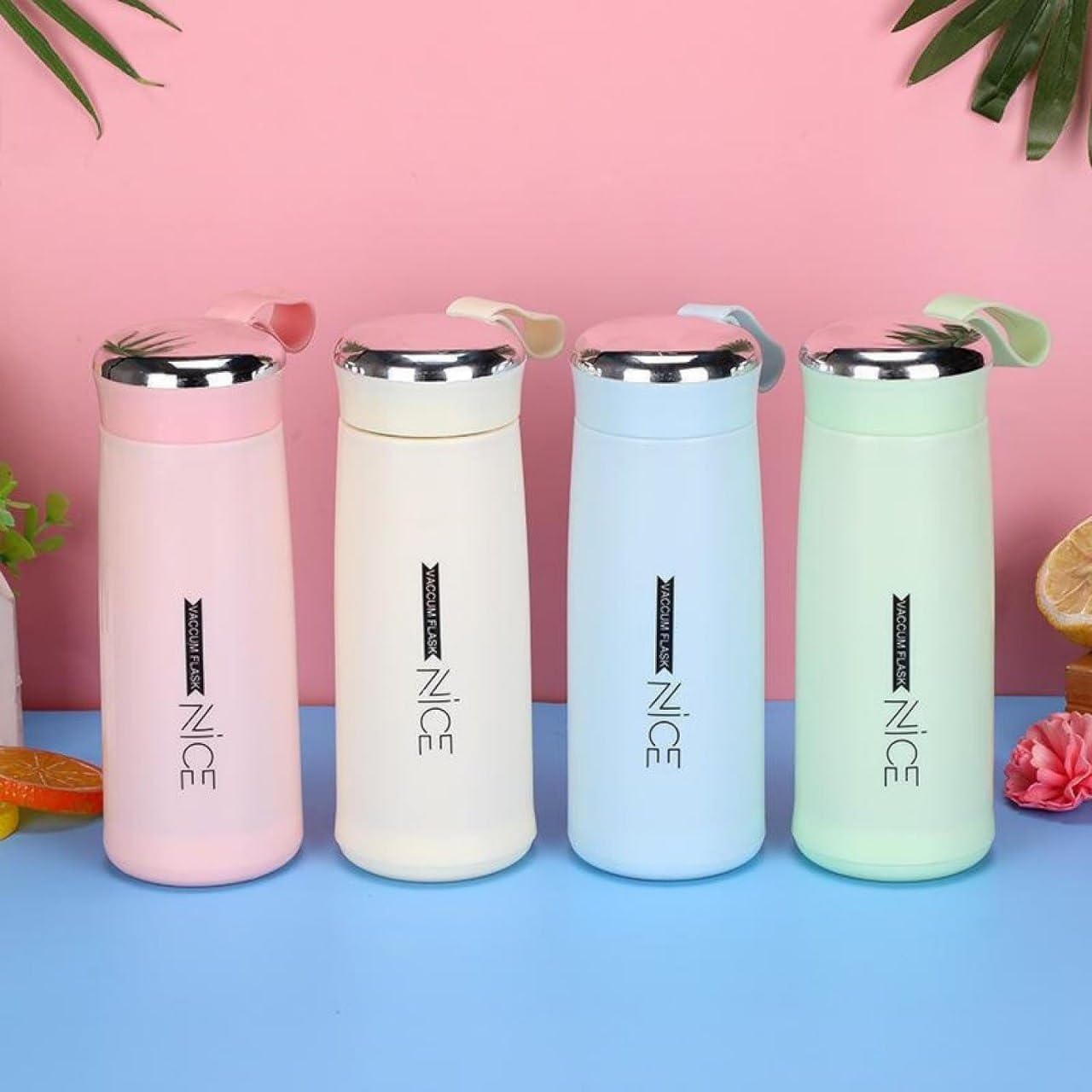 Nice Water Bottle With Customise Your Name Glass inner liner with Plastic Shell Bottles For School, Gym, Home, Office,Boys & Girls | Portable Handheld multi 400ML