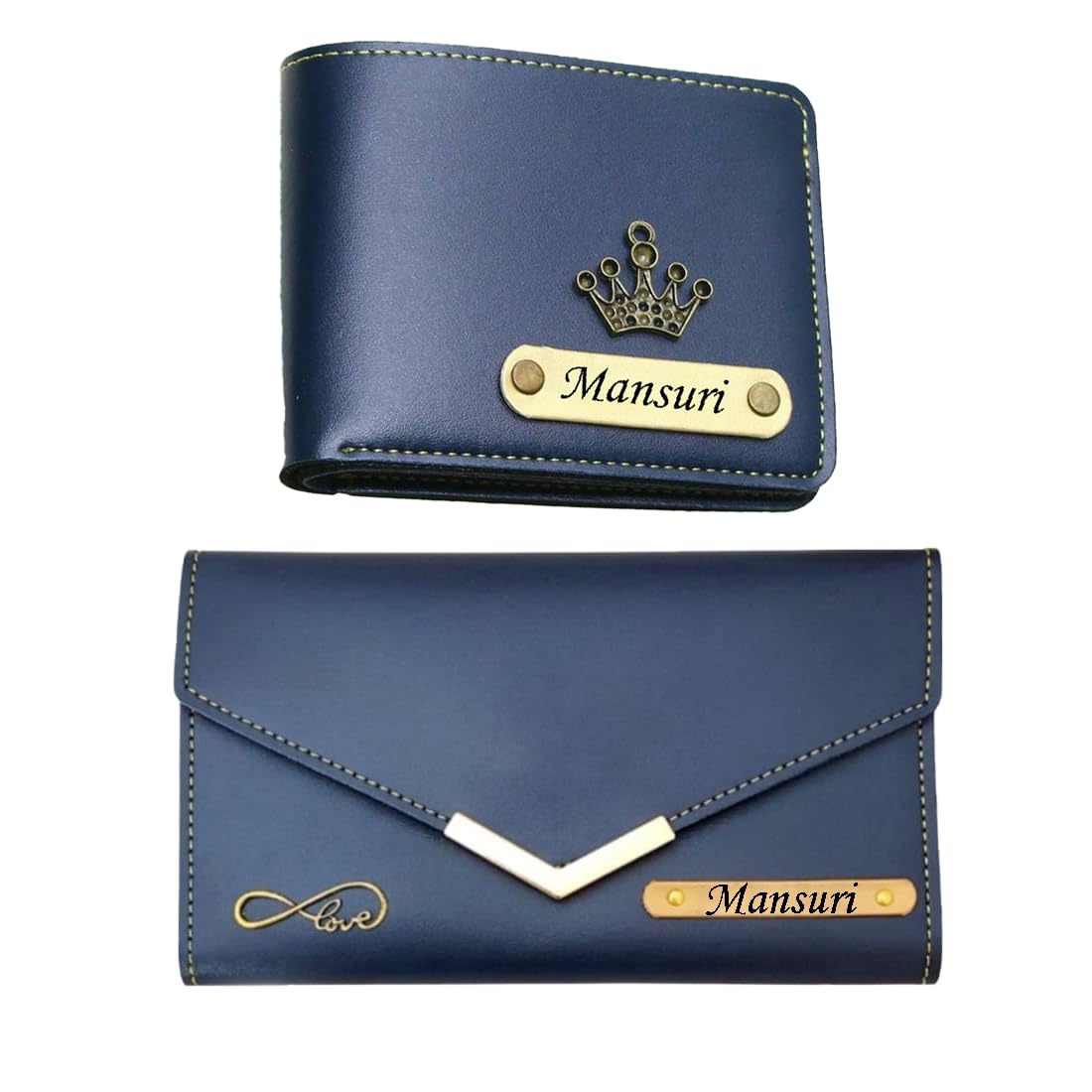 Customized Name Wallet for Couples Gift Set