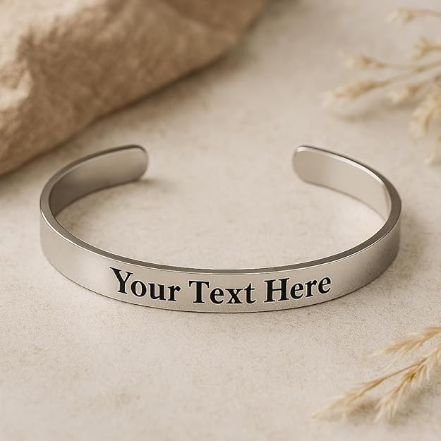 Personalized Men's Adjustable Kada, Kapu - With Name.-8MM