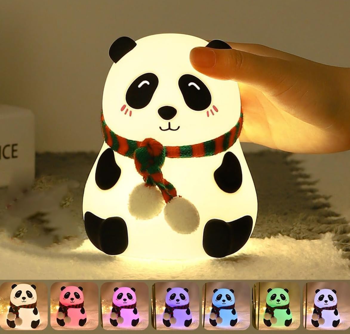 Panda Night Lamp Silicone Touch Color Changing LED Rechargeable Night Light