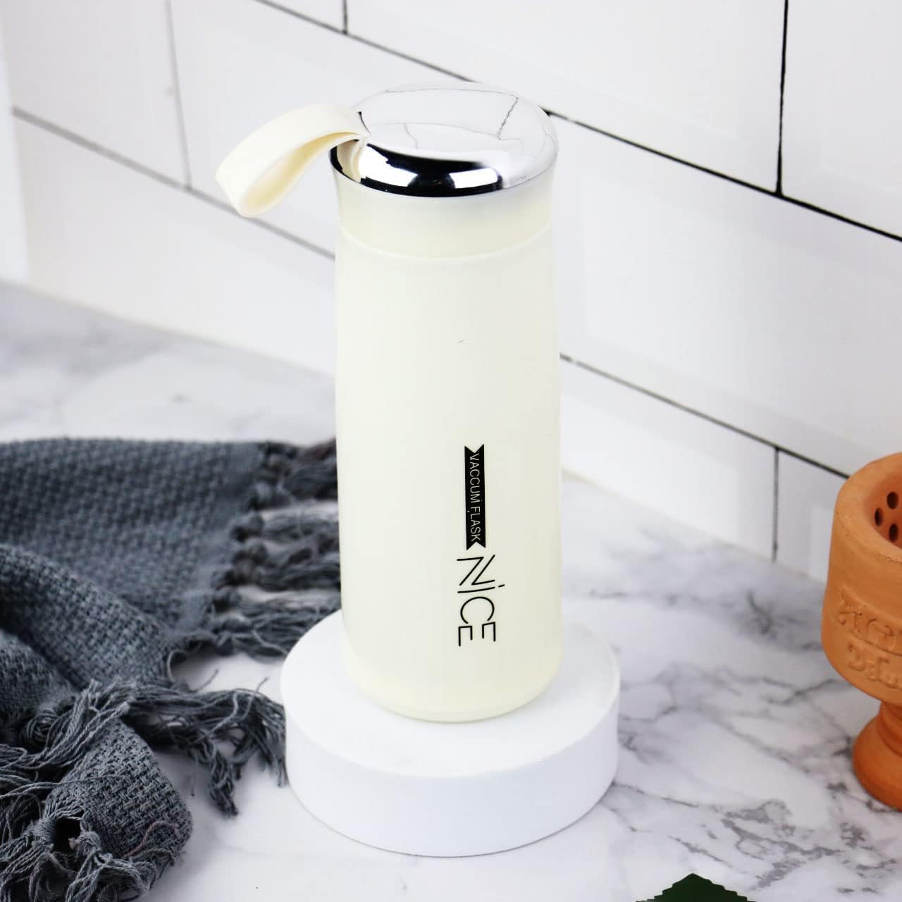 Nice Water Bottle With Customise Your Name Glass inner liner with Plastic Shell Bottles For School, Gym, Home, Office,Boys & Girls | Portable Handheld multi 400ML