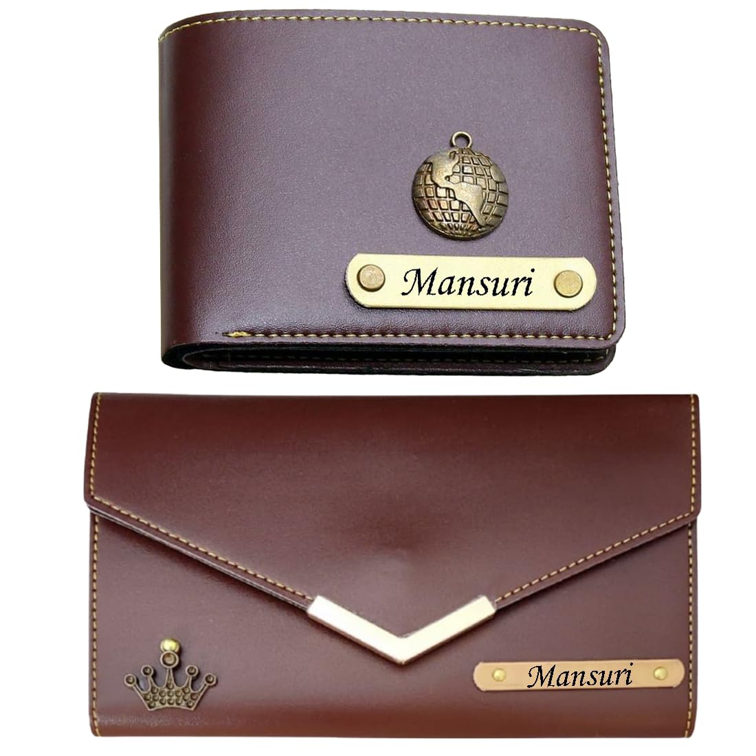 Customized Name Wallet for Couples Gift Set