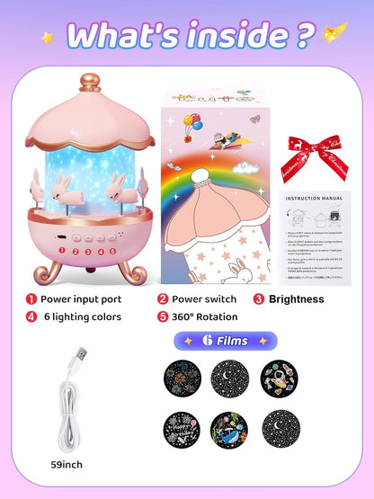 Bunny Carousel Night Light Projector