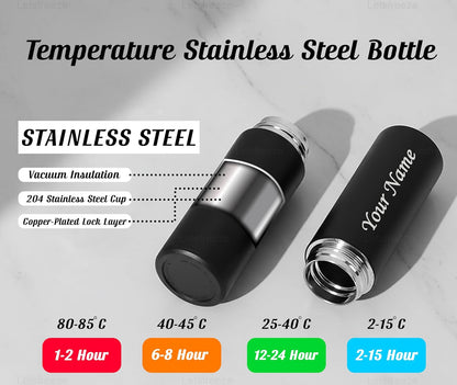 Temperature Display Water Bottle 500ml | Personalized Name Stainless Steel