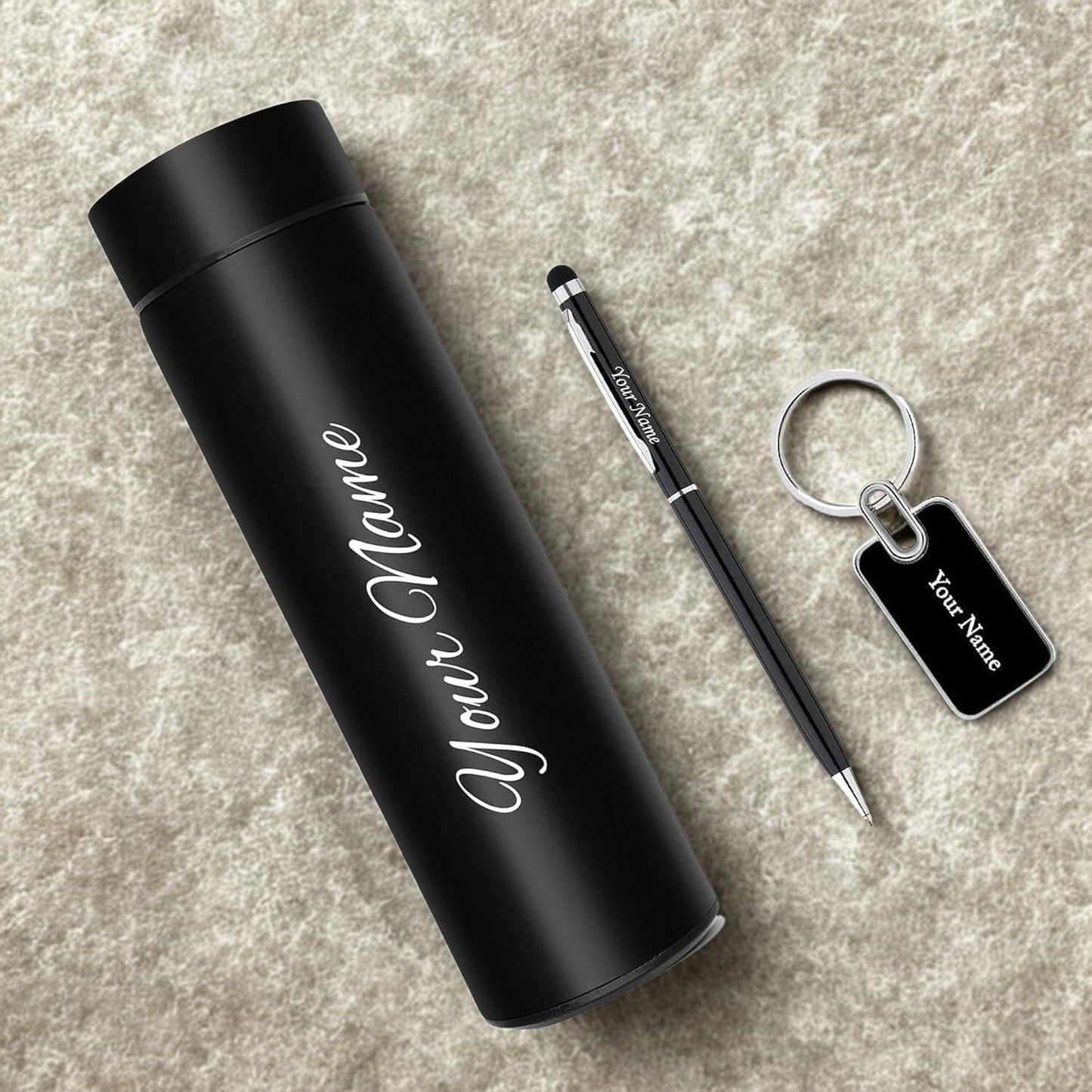 Personalized Bottle Pen Keychain Gift Set