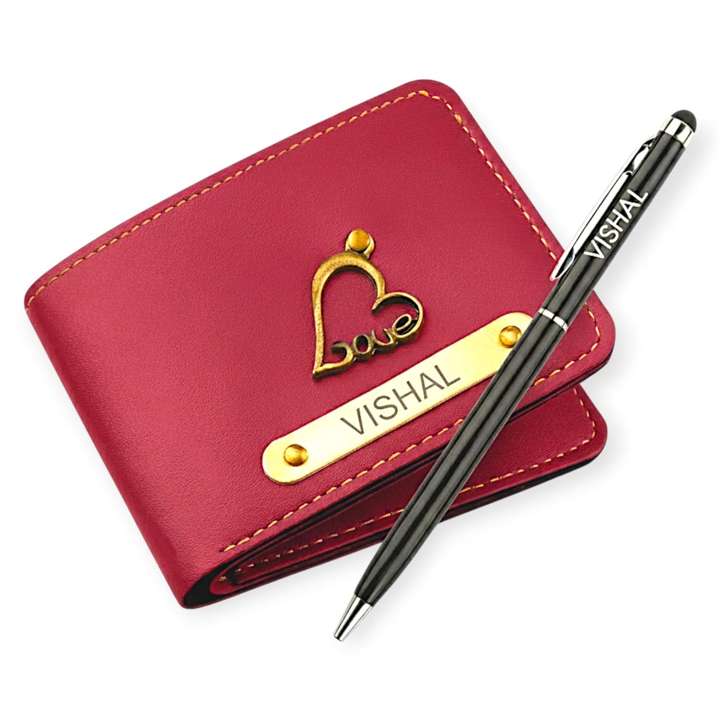 4.Personalized Wallet and Engraved Pen Combo