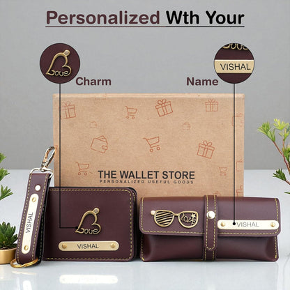 6.Personalized Wallet Keychain & Sunglass Holder Gift Set