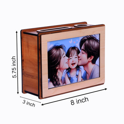 Wooden 1 Lakh Savings Box with Chart
