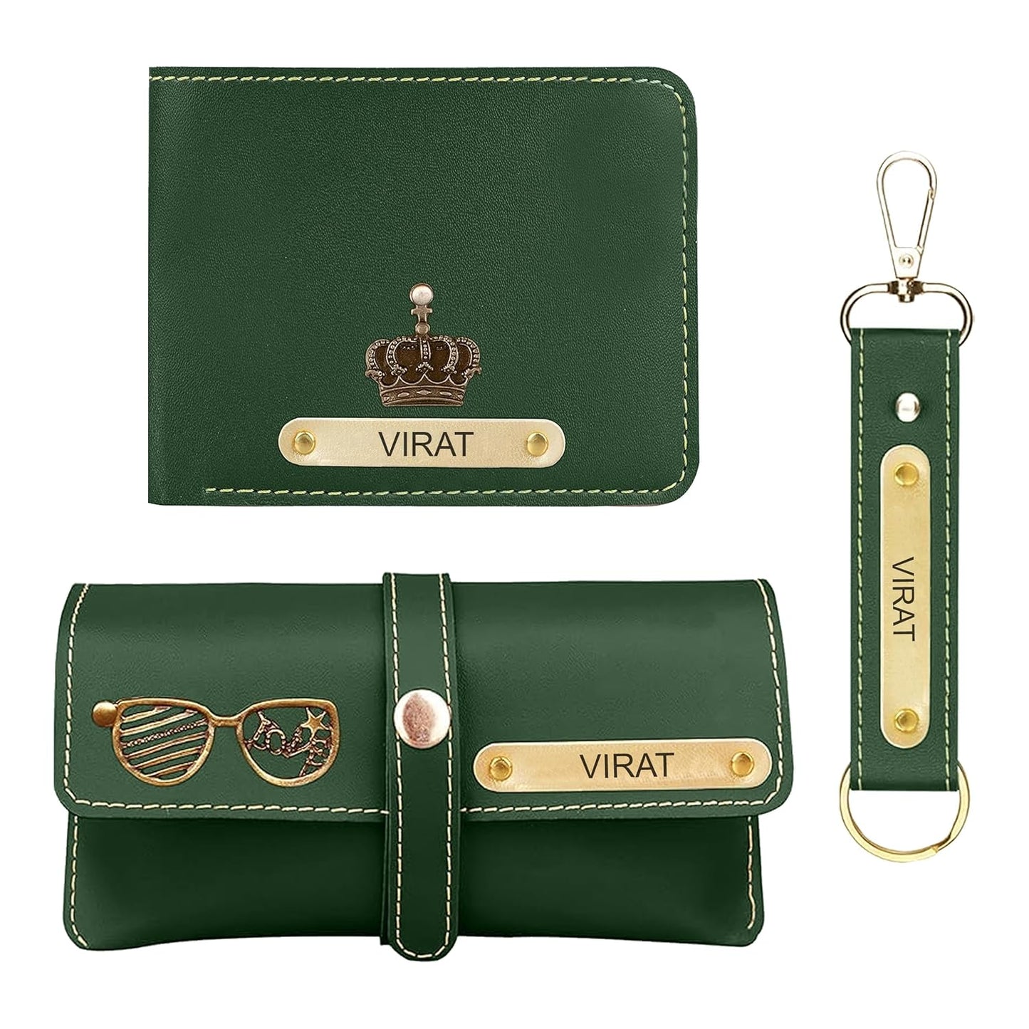 6.Personalized Wallet Keychain & Sunglass Holder Gift Set