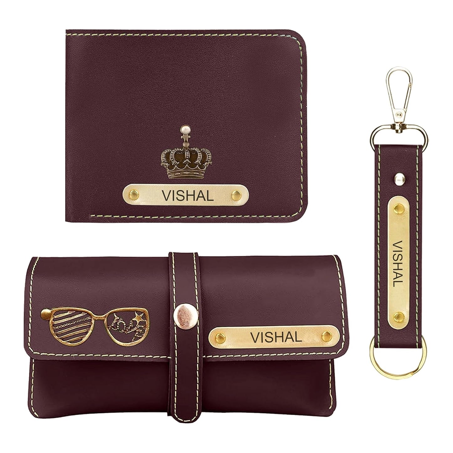 6.Personalized Wallet Keychain & Sunglass Holder Gift Set