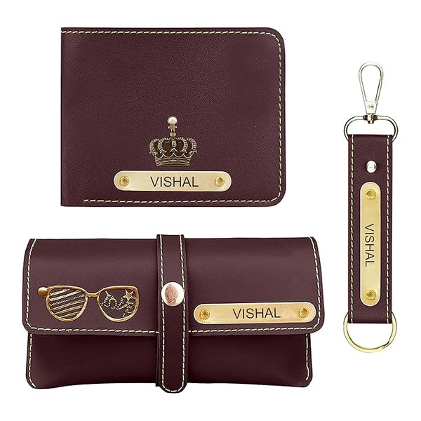 6.Personalized Wallet Keychain & Sunglass Holder Gift Set