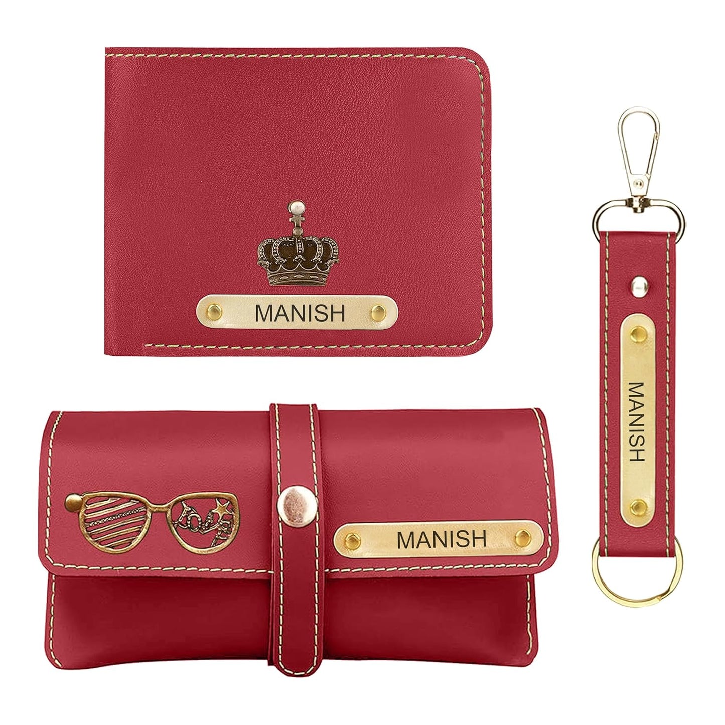 6.Personalized Wallet Keychain & Sunglass Holder Gift Set