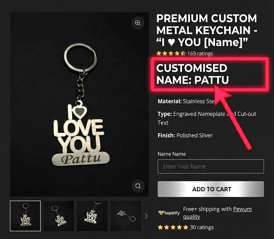 Love Name Keychain